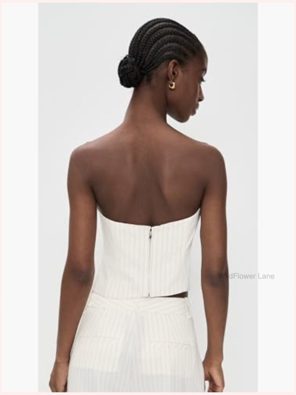 Essential Suiting Strapless Top with Pinstripe Pattern - Picture 4 of 6